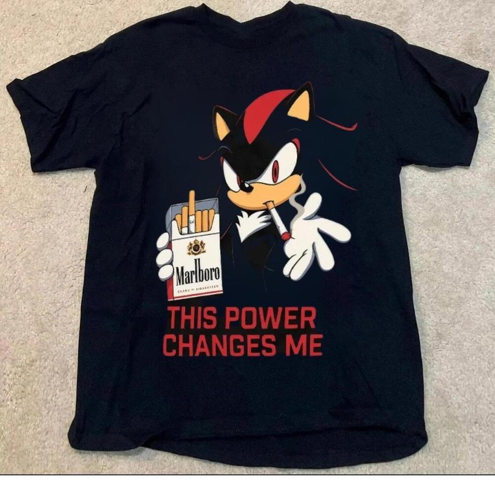 Sonic Shadow The Hedgehog Marlboro Black Tee